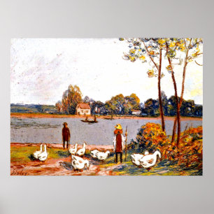Alfred Sisley kunst: By The River Loing, Poster