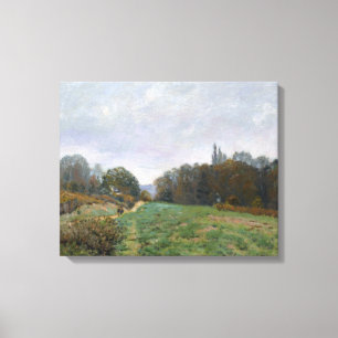 Alfred Sisley - Landschap bij Louveciennes Canvas Afdruk