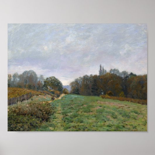 Alfred Sisley - Landschap bij Louveciennes Poster (Voorkant)
