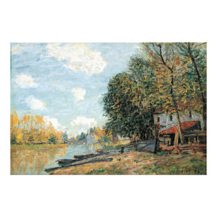 Alfred Sisley Moret over de oevers van de rivier d Foto Afdruk