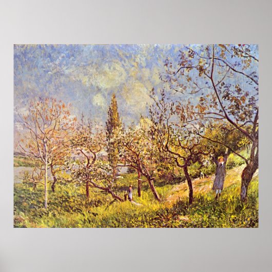 Alfred Sisley Orchard in het voorjaar Poster (Voorkant)
