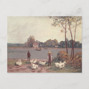 Alfred Sisley   Over de banken van de lening Briefkaart