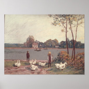 Alfred Sisley Over de banken van de lening Poster