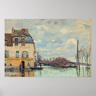 Alfred Sisley - Overstroming bij Port-Marly 1872 Poster