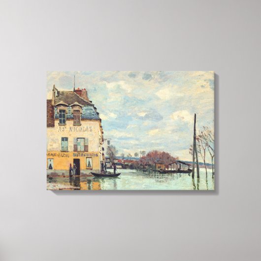Alfred Sisley - Overstroming in Port-Marly 1872 Canvas Afdruk (Voorkant)