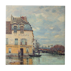 Alfred Sisley - Overstroming in Port-Marly 1872 Tegeltje