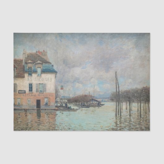 Alfred Sisley - Overstroming in Port-Marly 1876 Tissuepapier (Voorkant)