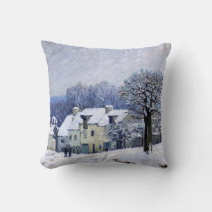 Alfred Sisley - Place Chenil in Marly, Sneeuw Effe Kussen