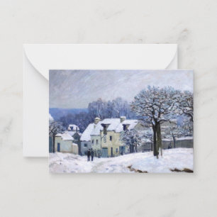 Alfred Sisley - Place Chenil in Marly, Sneeuw Effe Notitiekaartje