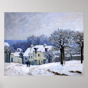 Alfred Sisley - Place Chenil in Marly, Sneeuw Effe Poster