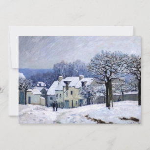 Alfred Sisley - Place Chenil in Marly, Sneeuweffec Bedankkaart