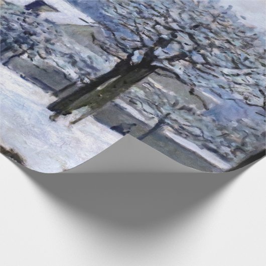 Alfred Sisley - Place Chenil in Marly, Sneeuweffec Cadeaupapier (Hoek)