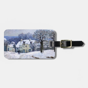 Alfred Sisley - Place Chenil in Marly, Snow Effect Bagagelabel