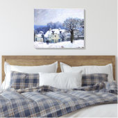Alfred Sisley - Place Chenil in Marly, Snow Effect Canvas Afdruk (Insitu (Slaapkamer))