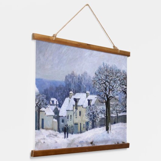 Alfred Sisley - Place Chenil in Marly, Snow Effect Hangend Wandkleed (Gebogen)