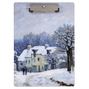 Alfred Sisley - Place Chenil in Marly, Snow Effect Klembord