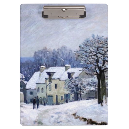 Alfred Sisley - Place Chenil in Marly, Snow Effect Klembord (Voorkant)
