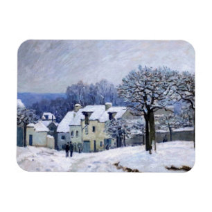 Alfred Sisley - Place Chenil in Marly, Snow Effect Magneet