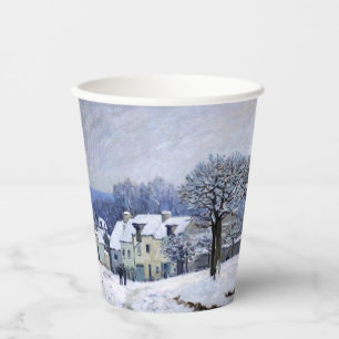 Alfred Sisley - Place Chenil in Marly, Snow Effect Papieren Bekers