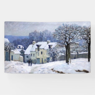 Alfred Sisley - Place Chenil in Marly, Snow Effect Spandoek