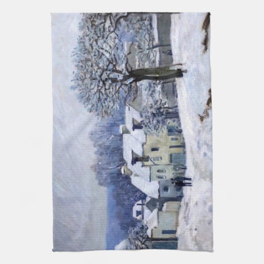Alfred Sisley - Place Chenil in Marly, Snow Effect Theedoek (Verticaal)