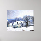Alfred Sisley Place du Chenil in Marly, sneeuw Canvas Afdruk (Voorkant)
