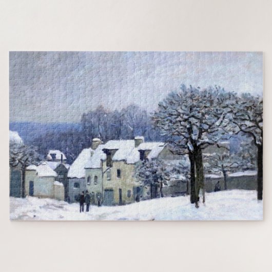 Alfred Sisley Place du Chenil in Marly, sneeuw Legpuzzel (Horizontaal)