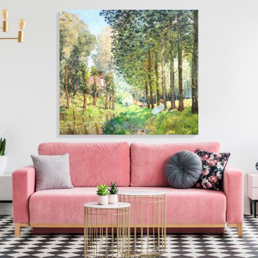 Alfred Sisley - Rest langs de Stream Canvas Afdruk (Insitu (Woonkamer))