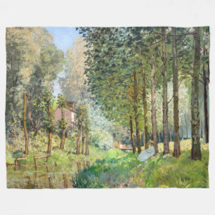 Alfred Sisley - Rest langs de Stream Fleece Deken
