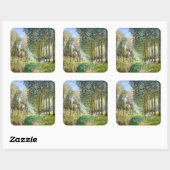 Alfred Sisley - Rest langs de Stream Vierkante Sticker (Vel)