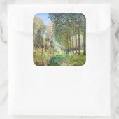 Alfred Sisley - Rest langs de Stream Vierkante Sticker (Tas)