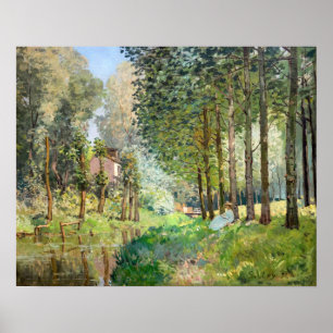 Alfred Sisley - Rust langs de Stroom Poster