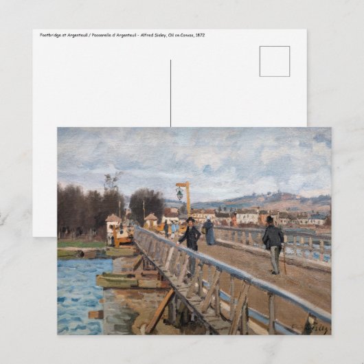 Alfred Sisley - Voetgangersbrug bij Argenteuil Briefkaart (Voorkant / Achterkant)