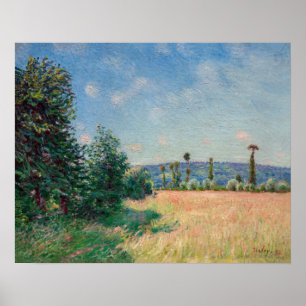 Alfred Sisley - Weiden von Sahurs in de ochtendzon Poster