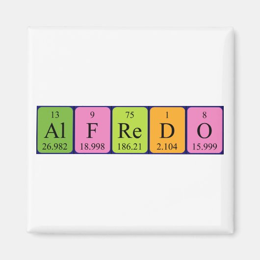Alfredo periodieke lijstnaam magnet magneet (Voorkant)
