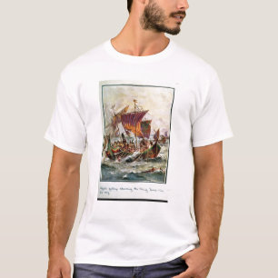 Alfred's kombuizen aanvallen de Viking Dragon aan T-shirt