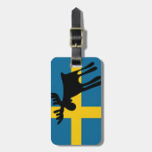 Älg / Moose med Svenska flaggan Bagagelabel (Voorkant verticaal)