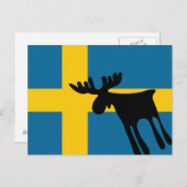 Älg/Moose med Svenska flaggan Briefkaart (Voorkant / Achterkant)