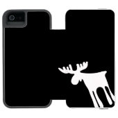 Älg / Moose, vit Incipio iPhone Portemonnee Hoesje (Agenda Open)