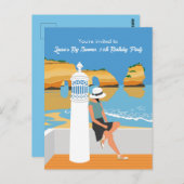 Algarve beach fille grande invitation fête d'anniv (Devant / Derrière)