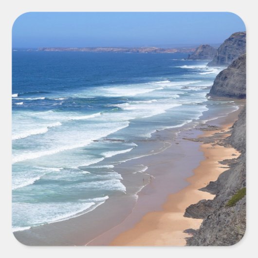 Algarve Beach, Portugal Vierkante Sticker (Voorkant)