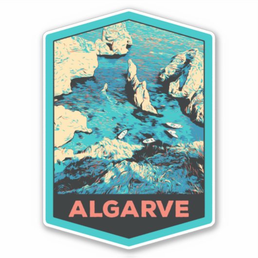 Algarve Lagos côte Portugal Voyage Sticker (Devant)