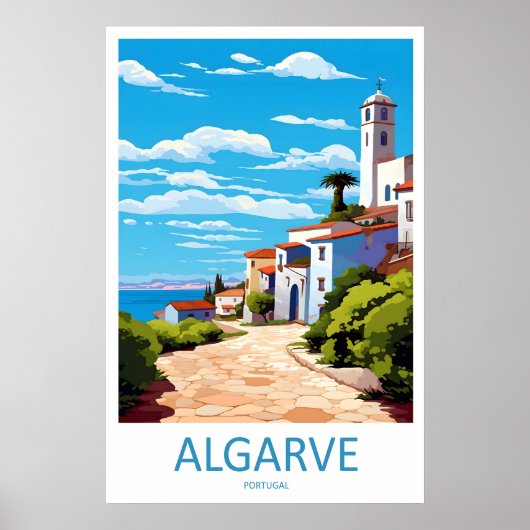 Algarve Park Vintage Nationale Ski Reisposter Poster (Voorkant)
