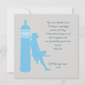 Algarve plage fille Voyage vintage carte (Dos)