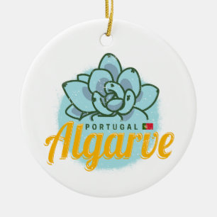 Algarve Portugal Bloem Succulent  Souvenir Keramisch Ornament