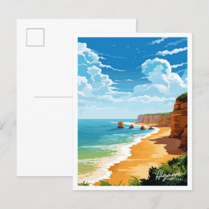 Algarve Portugal Reizen  illustratie Briefkaart