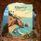Algarve Portugal Retro Beach Reizen Briefkaart