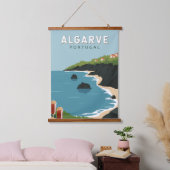 Algarve Portugal Retro Travel Art  Hangend Wandkleed (Slaapkamer)