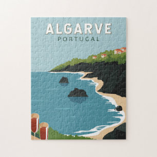 Algarve Portugal Retro Travel Art  Legpuzzel