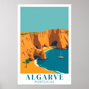 Algarve Portugal Strand Vintage Reis Kunst Poster